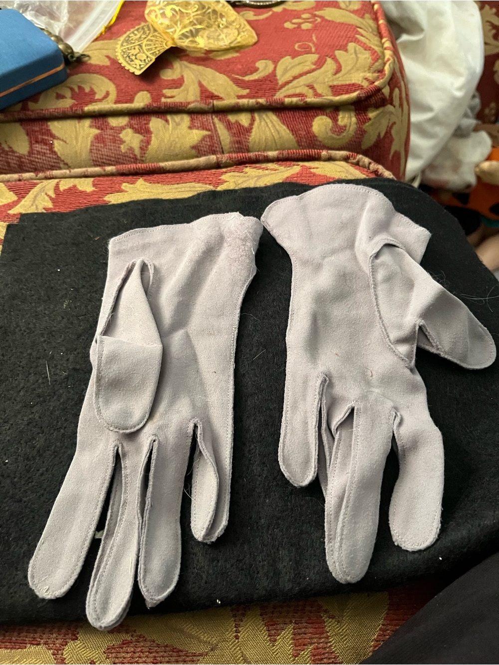 Gray Suede Dress Gloves - Unbranded vintage